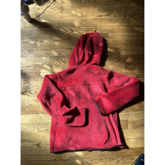 Womens Patagonia Bright Red Polartec Deep Fleece Snap T Pullover Hoodie Small - Picture 9 of 9